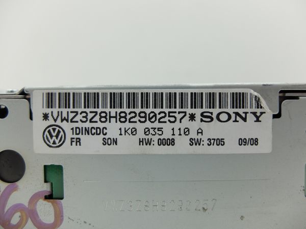Cd Měnič  Volkswagen 1K0035110A Sony 1173
