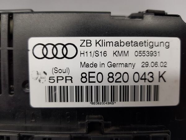 Panel Větrání 8E0820043K Audi A4 B6