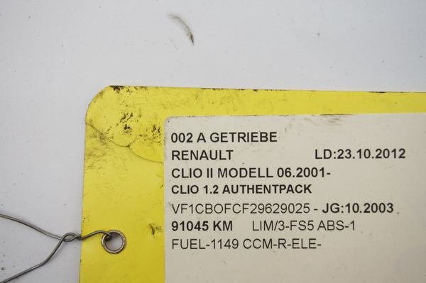 Převodovka JB1514 1,2 16v Renault Clio 2 91000 km 7701716373 7701723254