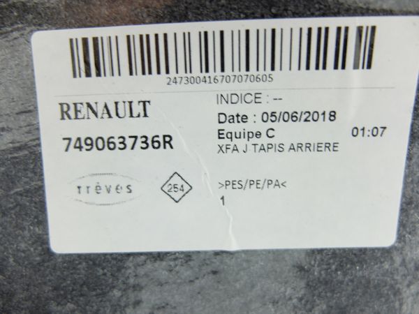 Odhlučnění Zadek Scenic 4 749063736R Renault 0km