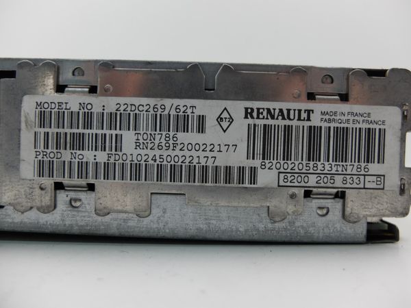 Rádio Tuner Renault 8200205833 --B 22DC269/62T 2216