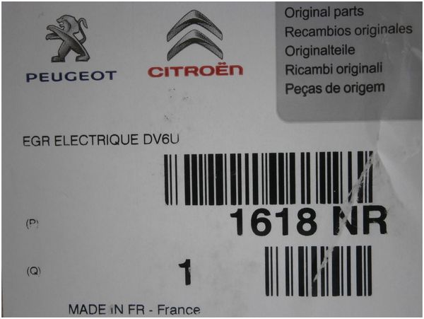Ventil Egr Originál Citroen Peugeot C3 C4 C5 206 207 Partner 3 1.6HDI 1618NR