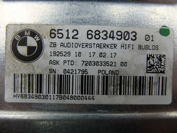 Zesilovač Audio   BMW 5 F10 F11 6512 6834903 HIFI