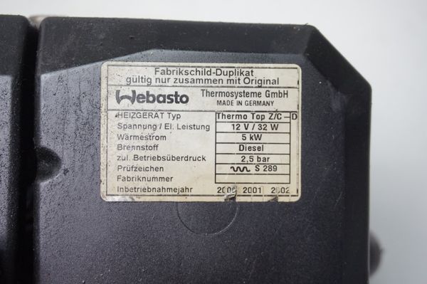 Nezávislé Topení  WEBASTO THERMO TOP Z/C-D 5 kW