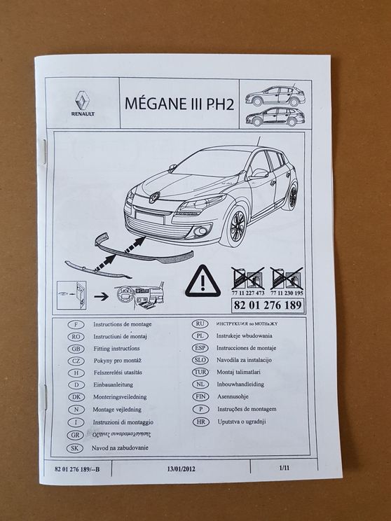 Lišta Narazníků Předek Megane 3 8201276189 Renault