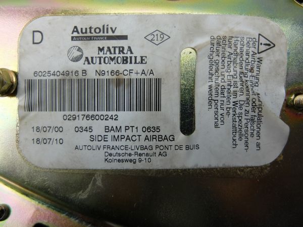 Airbag Pravý Předek Espace 3 6025404916 Renault
