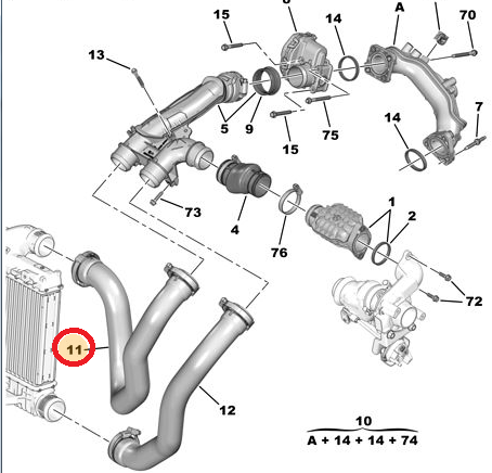 Převod Vzduchu Originál Citroen Peugeot C3 C4 308 5008 9820100780