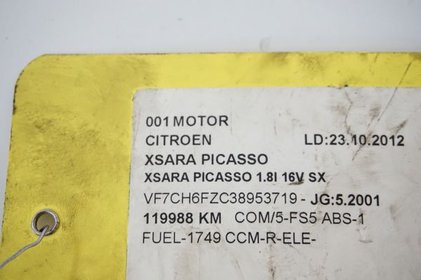 Motor Benzínový 1,8 16v 6FZ 10LT05 Citroen Xsara Picasso Peugeot 120 000 km