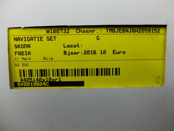 Navigace  Radio Skoda Fabia III 6V0919604C