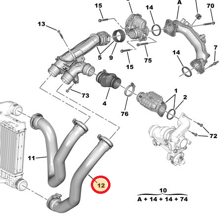 Převod Vzduchu Dolní Originál Citroen Peugeot C3 C4 308 5008 9820100680
