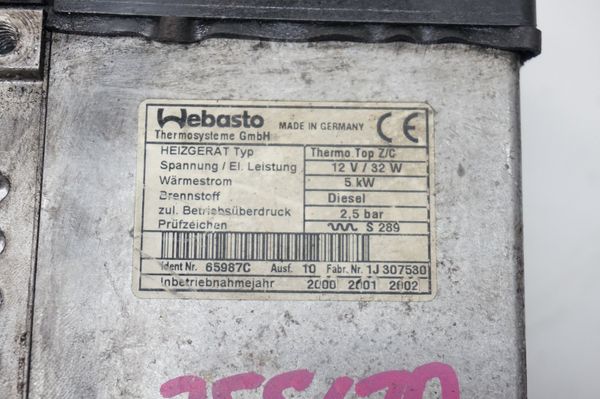 Nezávislé Topení  WEBASTO THERMO TOP Z/C-D 5 kW