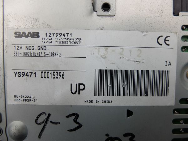Zesilovač Audio Tuner Saab 9-3 12799471 YS9471